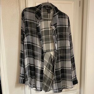 Lane Bryant Monochrome Plaid Shirt